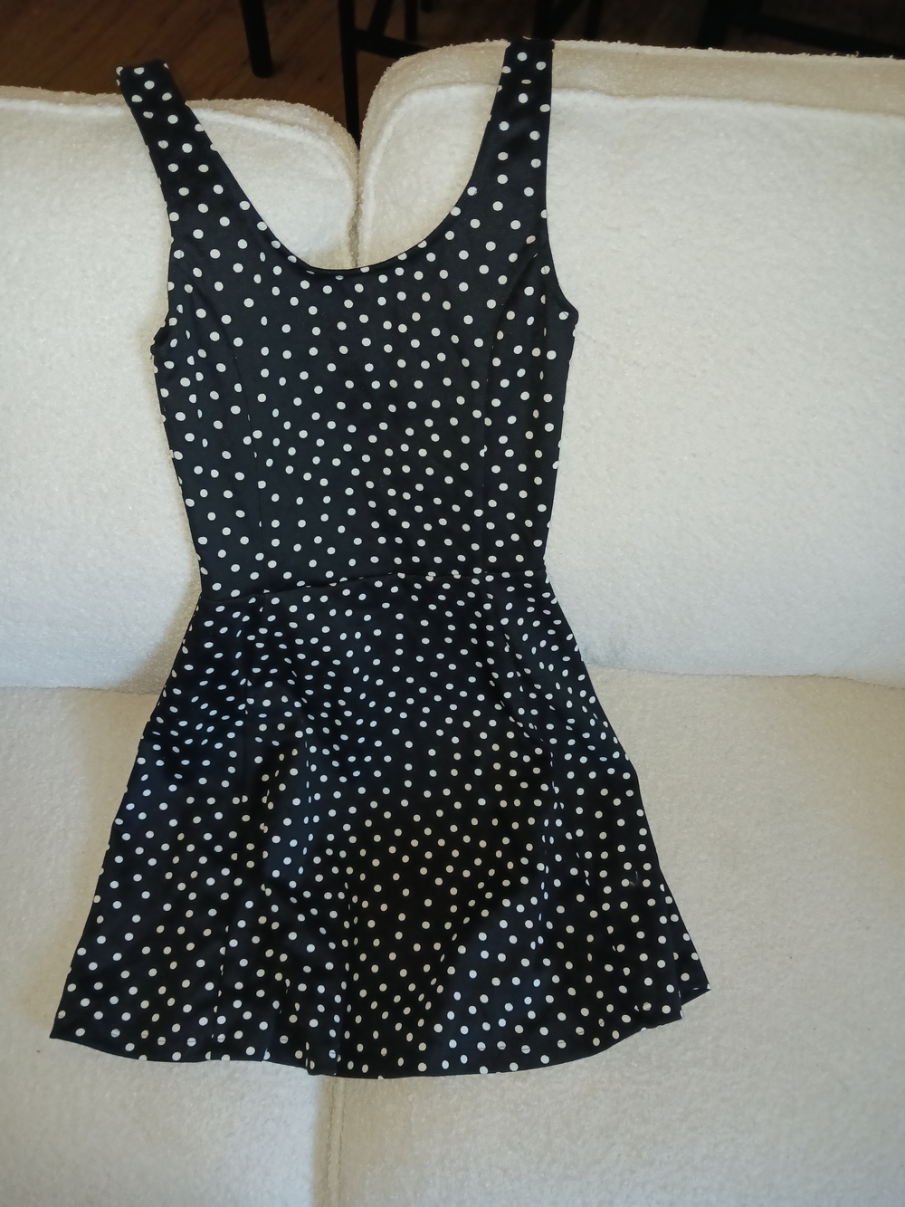 H&M Black Dress with White Polka Dots - Girls Casual Skater
